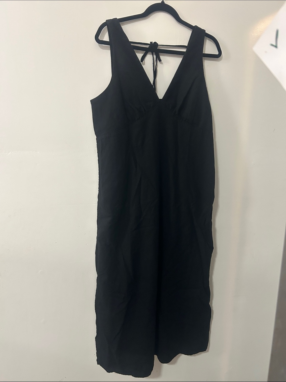Old Navy Black Sleeveless Midi Dress with Back Tie